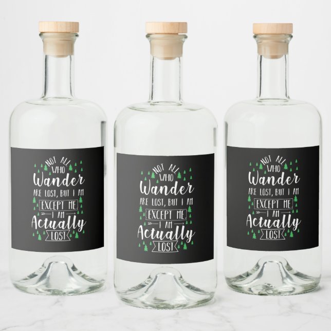 Hiking Funny Saying Liquor Bottle Label (Bottles)