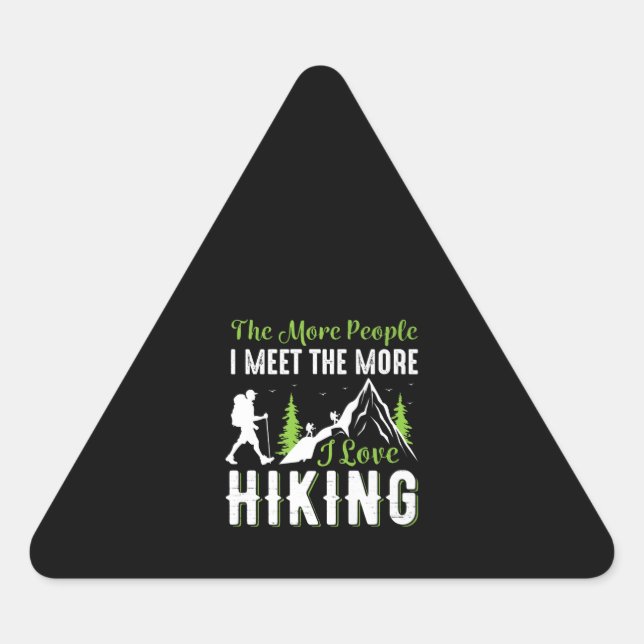 Hiking Funny Vacation Hike Mountain Graphic Triangle Sticker (Front)