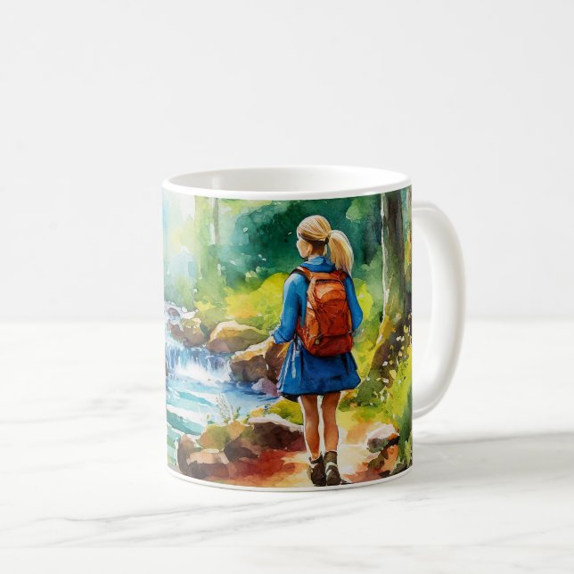 Hiking Girl Coffee Mug (Front Right)
