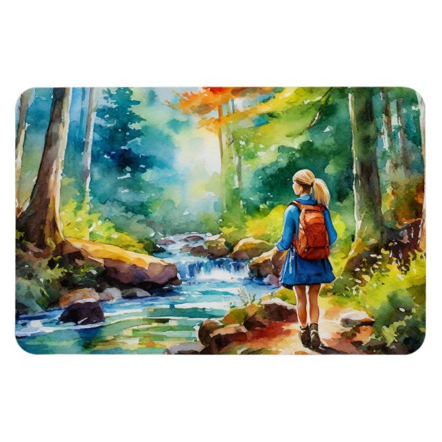 Hiking Girl Magnet (Horizontal)