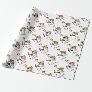 Hiking Goose with Backpack and Binoculars Wrapping Paper