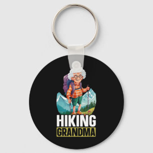 Hiking Grandma Mountain Climbing Hiker Grandmother Key Ring