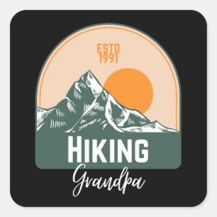 Hiking Grandpa Square Sticker