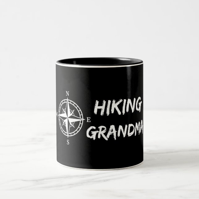 Hiking grandpa Two-Tone coffee mug (Center)