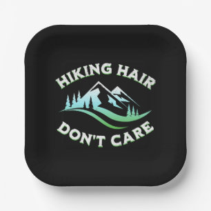 Hiking Hair Don't Care Paper Plate