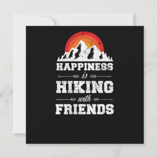 Hiking Happiness Is Hiking With Friends Retro Vint Invitation