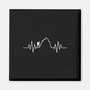 Hiking Heartbeat Art Men Women Hiking Lover Mounta Magnet