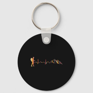 Hiking Heartbeat Ecg Hiker Climber Mountains Hike  Key Ring