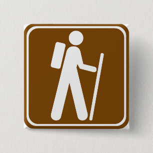 Hiking Highway Sign 15 Cm Square Badge