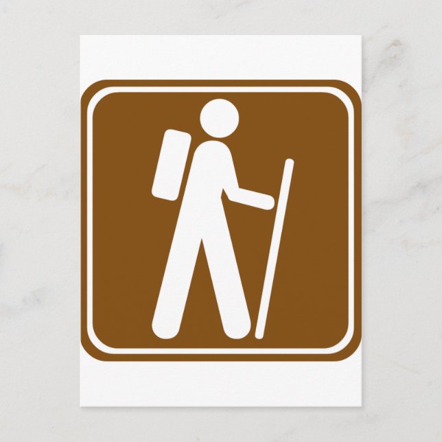 Hiking Highway Sign Postcard (Front)