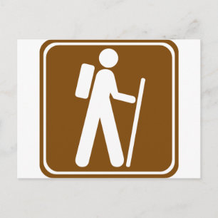 Hiking Highway Sign Postcard