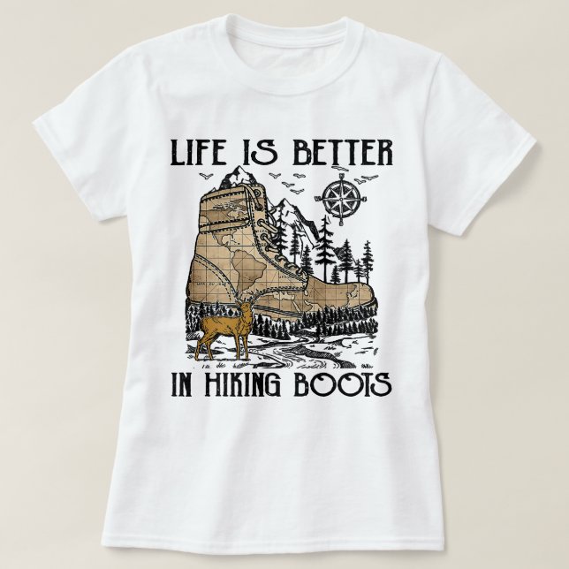 Hiking Hiker Hobbies Life Is Betterrt Lovers 155 H T-Shirt (Design Front)