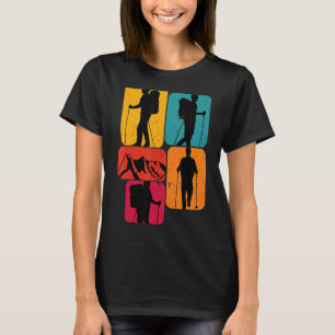 Hiking hiker mountain Retro Design T-Shirt