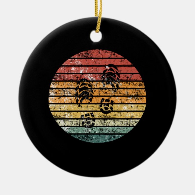 Hiking Hiking Boots Footprint Ceramic Ornament (Front)