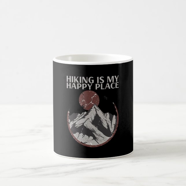 Hiking - Hiking Is My Happy Place Coffee Mug (Center)