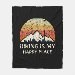 Hiking - Hiking Is My Happy Place Fleece Blanket