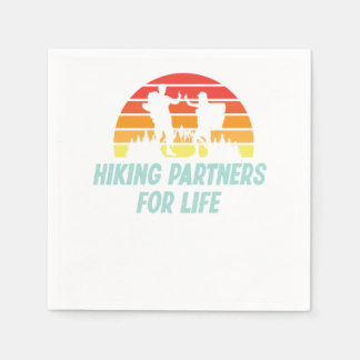 Hiking Hiking Partners For Life Retro Vintage Napkin