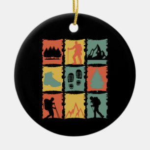Hiking - Hiking Stuff Retro Ceramic Ornament