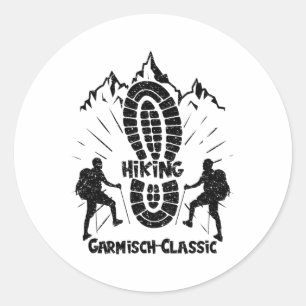 Hiking In Garmisch-clic Germany Vacation For Hiker Classic Round Sticker