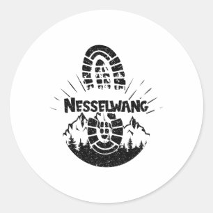 Hiking In Nesselwang Germany Vacation Hiker Classic Round Sticker