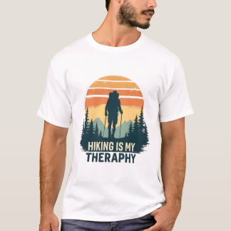 Hiking Is My Therapy T-Shirt – Vintage Sunset Hike