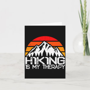 Hiking is therapy funny hiking camping retro card