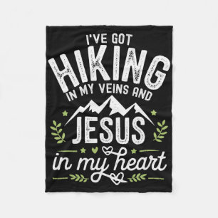Hiking Jesus Christ Religion Christian Hiker Chris Fleece Blanket