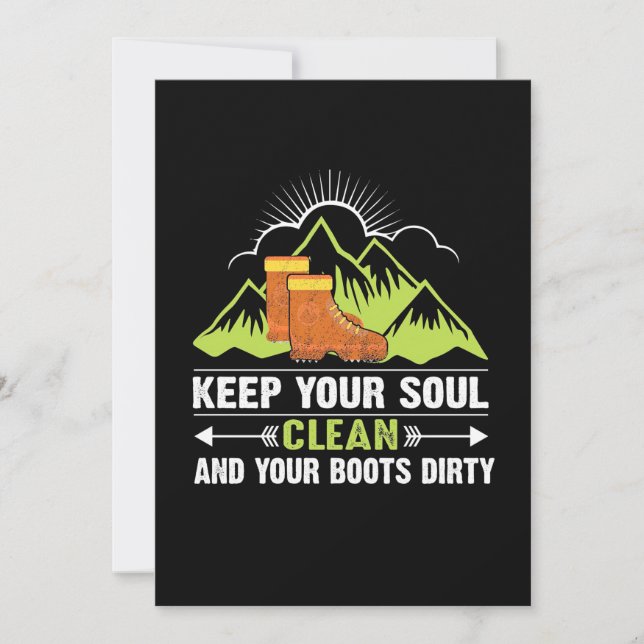 Hiking Keep Your Soul Clean Invitation (Front)