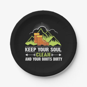 Hiking Keep Your Soul Clean Paper Plate