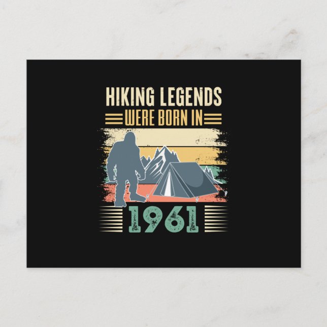 hiking legends were born in1961 postcard (Front)