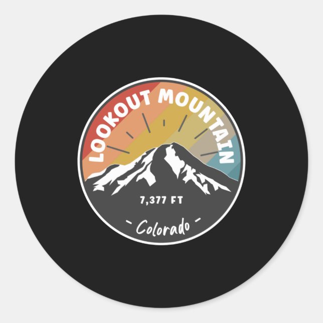 Hiking Lookout Mountain Colorado Classic Round Sticker (Front)