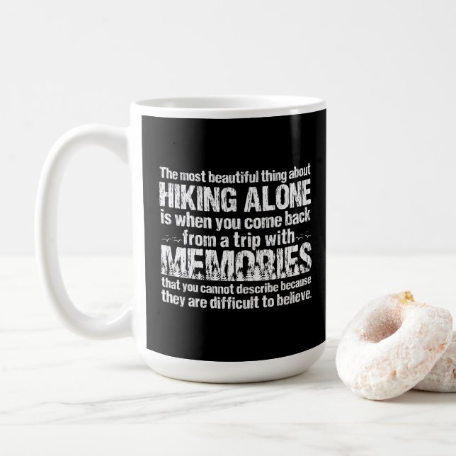 Hiking Lover Quote Coffee Mug (With Donut)