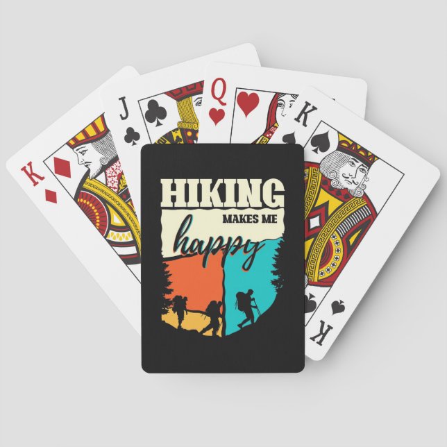 Hiking Makes Me Happy Playing Cards (Back)