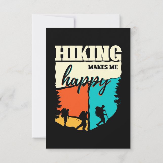 Hiking Makes Me Happy RSVP Card (Front)