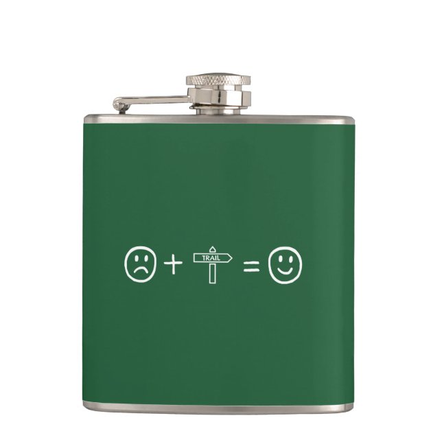 Hiking Makes You Happy Hip Flask (Front)