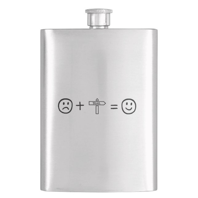 Hiking Makes You Happy Hip Flask (Front)