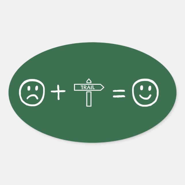 Hiking Makes You Happy Oval Sticker (Front)