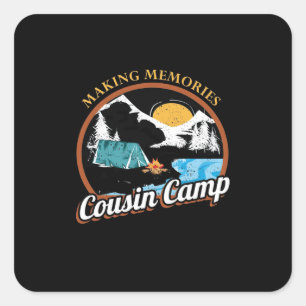 Hiking Memories Cousin Camp Square Sticker