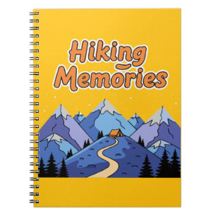 "Hiking Memories" Whimsical Mountain Camping Notebook