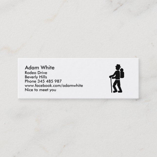 Hiking Mini Business Card (Front)