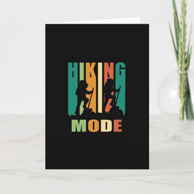 Hiking Mode Backpacking Retro Vintage Card (Front)