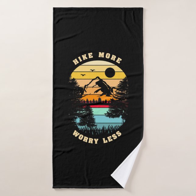 Hiking More Worry Less Bath Towel (Bath Towel)
