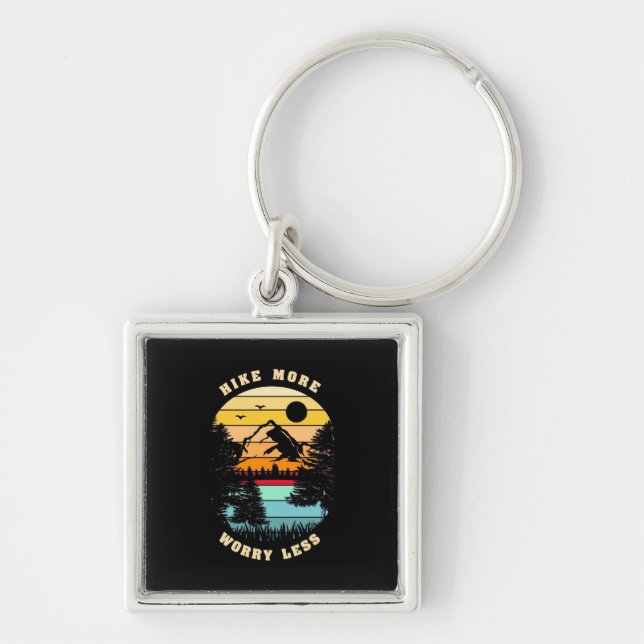 Hiking More Worry Less Key Ring (Front)
