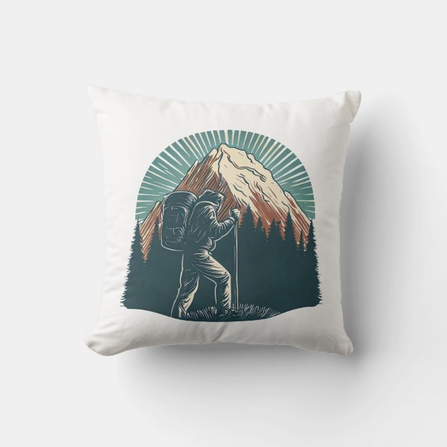 Hiking Mountain Graphic Cushion (Front)