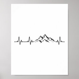 Hiking Mountain Heartbeat Heartbeat Poster