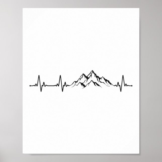 Hiking Mountain Heartbeat Heartbeat Poster (Front)