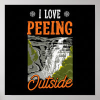 Hiking Mountain I Love Peeing Outside Camping Pun