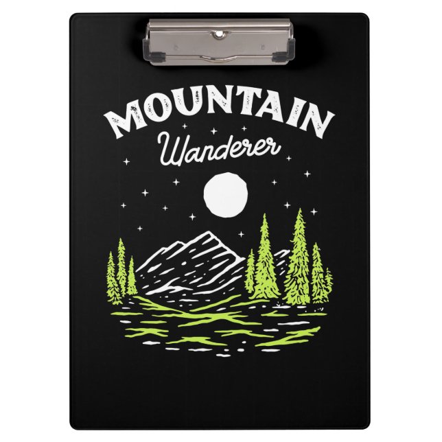 Hiking Mountain Wanderer Clipboard (Front)