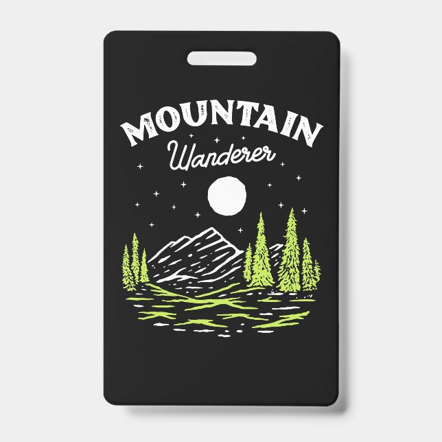 Hiking Mountain Wanderer ID Badge (Front)