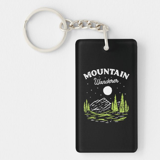 Hiking Mountain Wanderer Key Ring (Front)